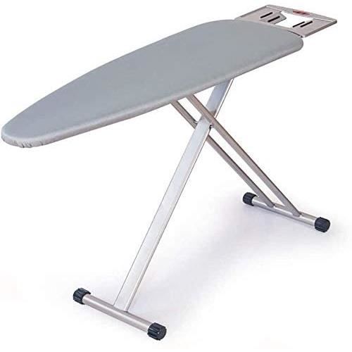 Table à repasser Planche de repassage professionnel gris, 122 x 40 cm, hauteur réglable 69-93cm pour repasser les v&ec
