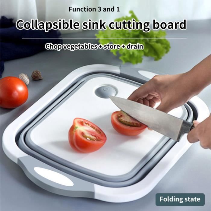 Planche à découper,Pliage blocs à découper pliable Silicone planche à découper cuisine planches à découper lavable Camping support