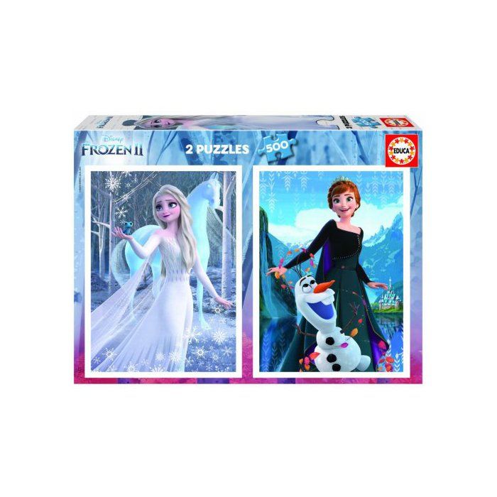 Set de 2 Puzzles Adulte Reine Des Neiges : Elsa Olaf Anna - 500 Pieces - Educa Collection Disney Nouveaute