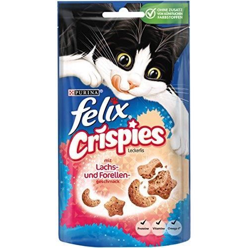 Felix Crispies Lot de 8 sachets de friandises pour Chat avec protéines, vitamines et acides Gras oméga 6 (8 x 45 g) 12370981