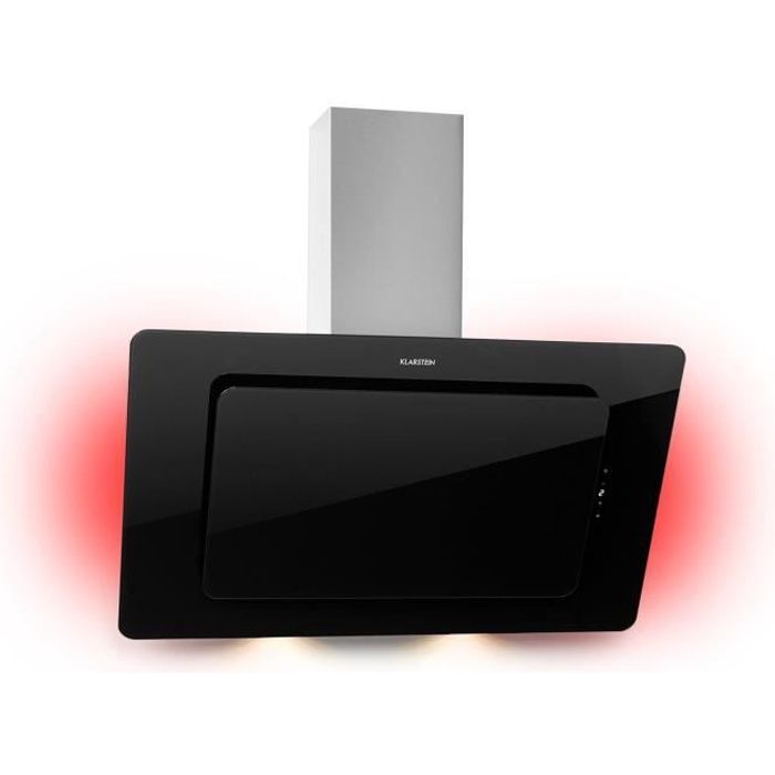 Klarstein Helena 90 Hotte murale aspirante 90cm - Extraction 595 m³ - h -Ecran LED - Classe A - Noir