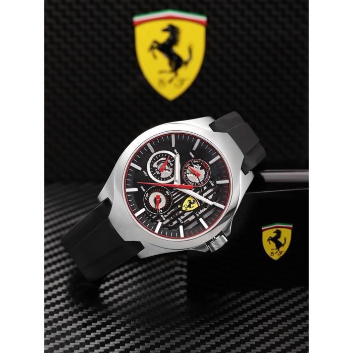 Scuderia Ferrari Mixte Multi-cadrans Quartz Montres bracelet avec bracelet en Silicone - 830510