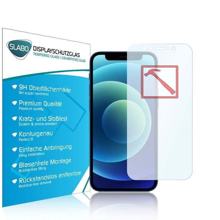 Slabo PREMIUM Film protection d'écran en verre trempé pour iPhone 12 Mini Tempered Glass CLAIR Dureté 9H