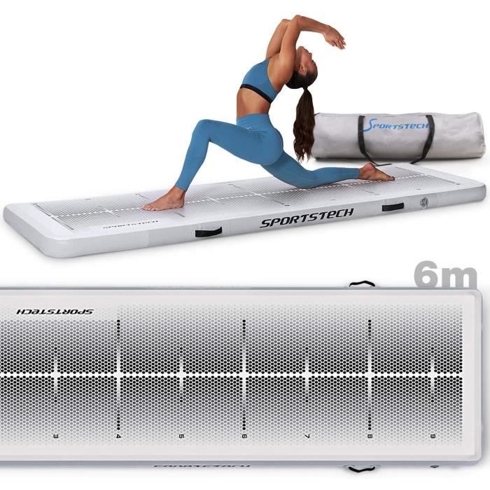 Tapis de yoga XXL avec pompe à air électrique - Matelas gonflable pour Pilates, Gymnastique et Fitness - Sportstech TM400
