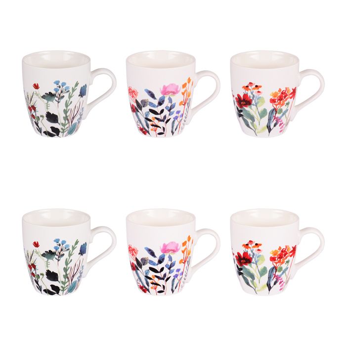 Coffret FLOR 6 tasses 23 cl - Table Passion 11 Décoré