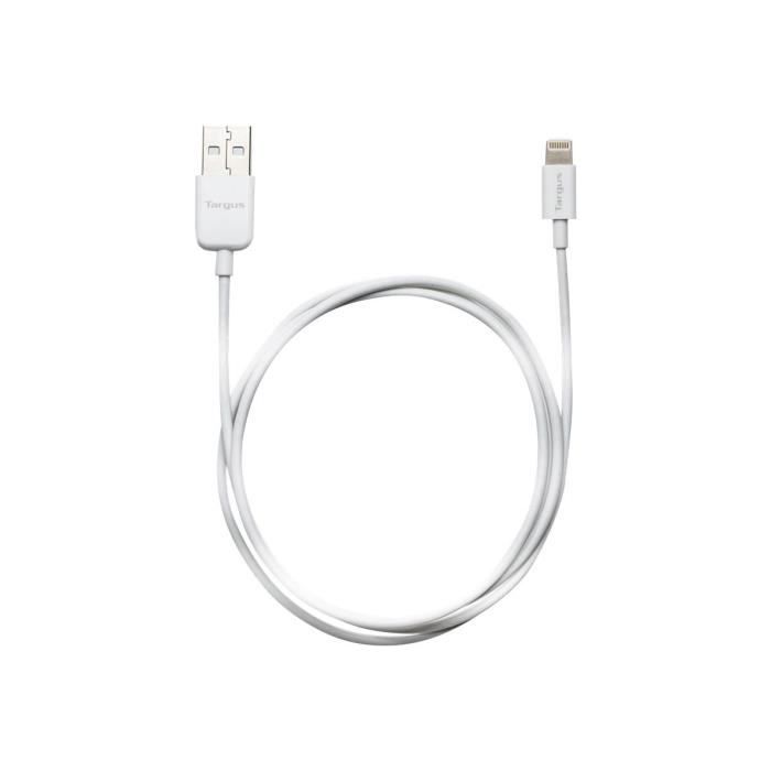 TARGUS Chargeur Lightning vers USB - 1m - Blanc