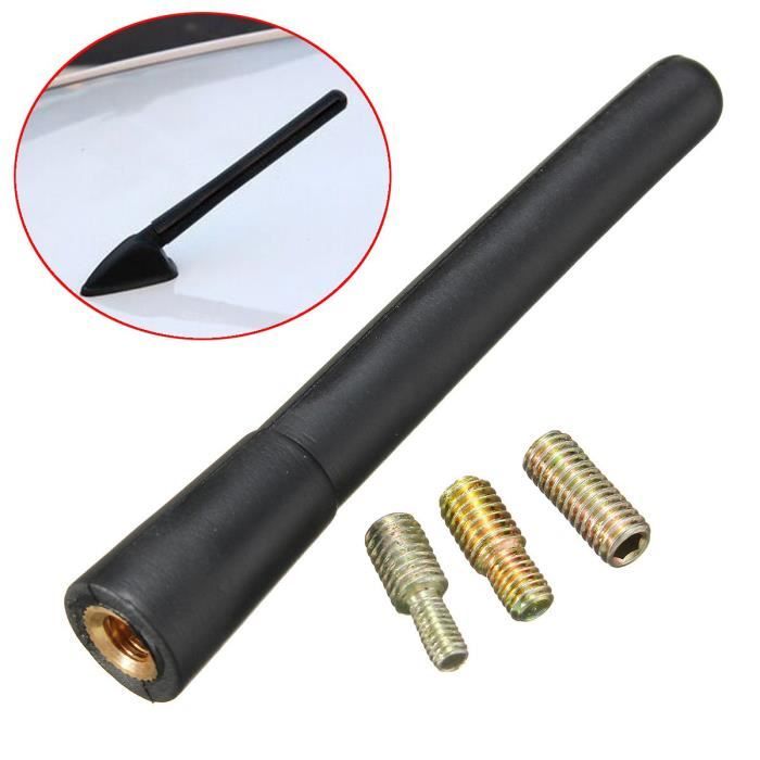 Mini Antenne Aérienne AM/FM Radio Mât Noir Vis Type Pour VW FORD AUDI BMW