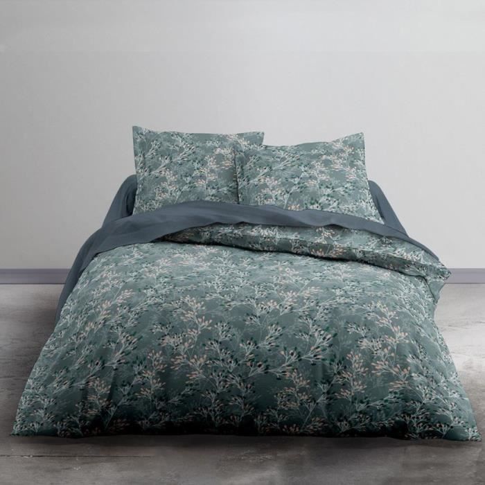 TODAY Parure de lit 2 personnes - 220 x 240 cm - Imprimé bleu Floral CRAZY Annabel TODAY