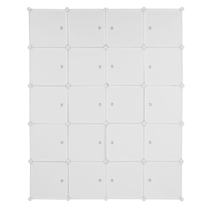 20 cube organizer empilable en plastique cube rangement rack design multifonction armoire modulaire avec barre de suspension blanc