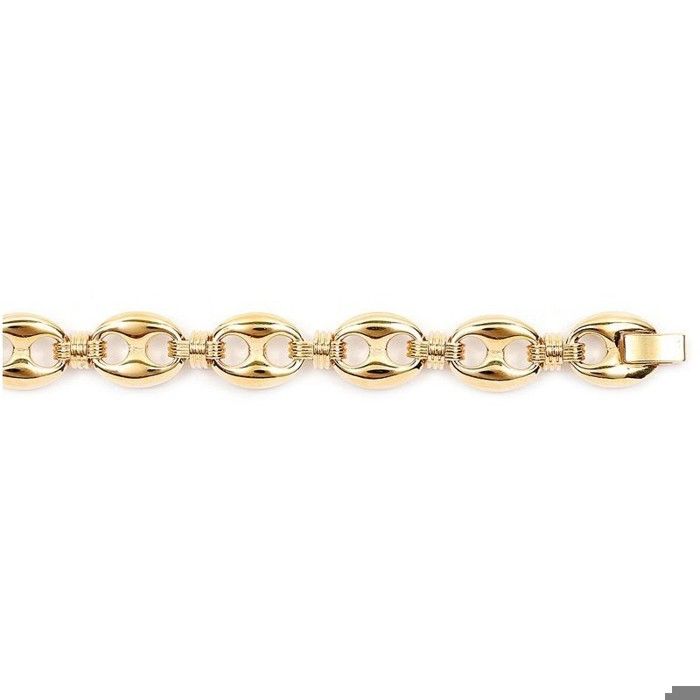 Bracelet maille grain de café plaqué or - Marque - Modèle - Taille 21 cm - Largeur 12 mm - Poids 40 grs
