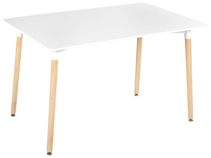 Table de salle à manger 120 x 80 cm blanc et bois clair NEWBERRY Table de salle à manger 120 x 80 cm blanc et bois clair NEWBERRY