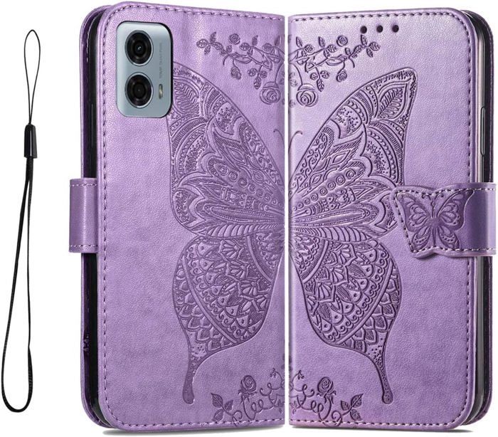 Étui flip cuir PU porte-cartes, billets pour Motorola Moto G34 5G