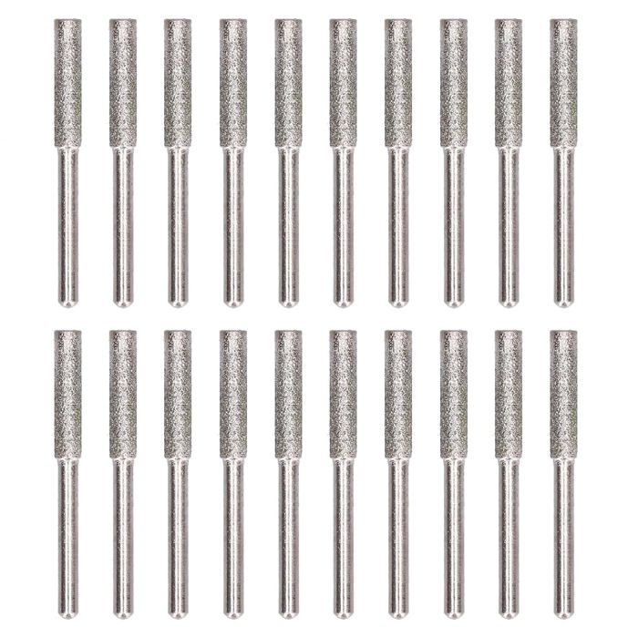 20 Affûteurs Chaîne Tronçonneuse 4.8mm - Pierre Émeri Galvanisé - Lime Diamant Pour Affûtage Rapide & Efficace
