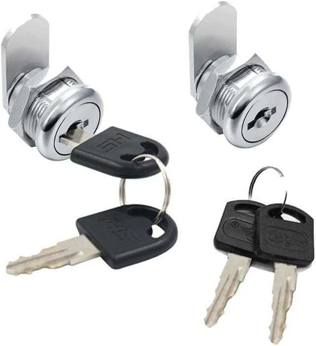 Serrure De Meuble - C Short Core - 2 Clés - Alliage De Zinc - Noir