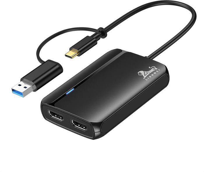 Adaptateur USB 3.0 vers double HDMI pour 2 moniteurs 1080p miroir et