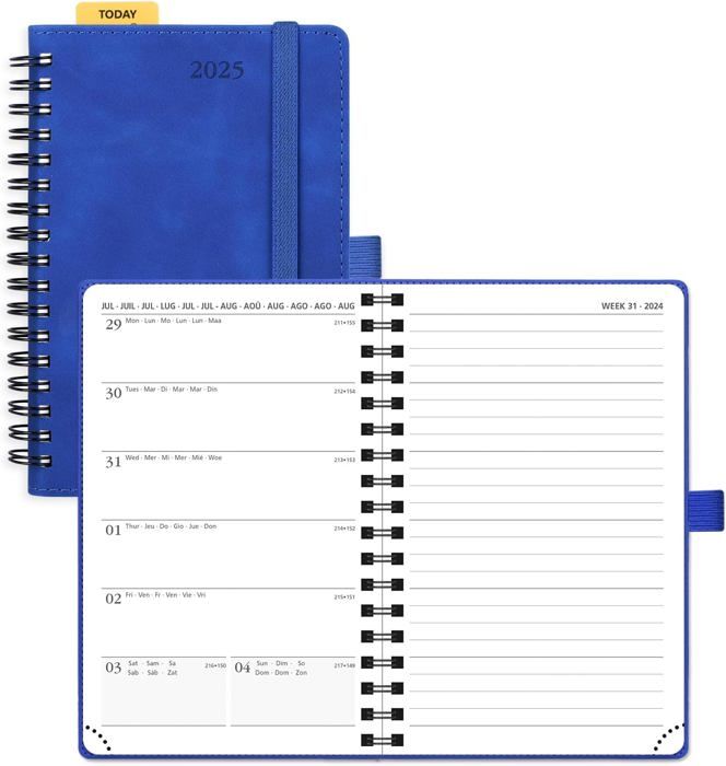 Agenda Semainier LEUCHTTURM1917 2026 Format A6 - Couverture Souple Rose, Pages Lignées, élastique, Poche