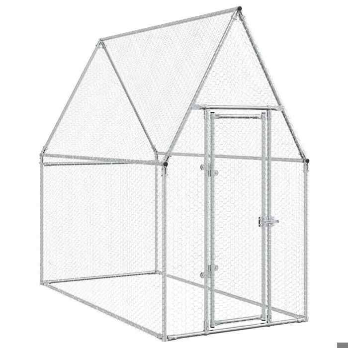 Comparer les prix de Meilleures Poulailler-Enclos-Cage pour poules - argenté 200x100x190 cm - acier galvanisé SSD2328169