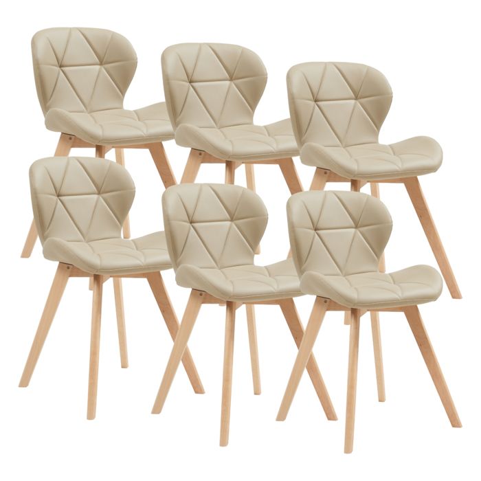 Lot de 6 chaises de salle à manger Älmhult 78 x 47 x 52 cm beige