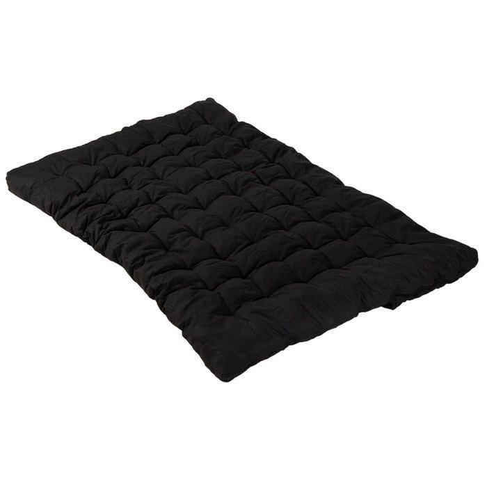 MEUBLES COSY Matelas futon portable pliable 2 places noir 135x190x10cm - MICA