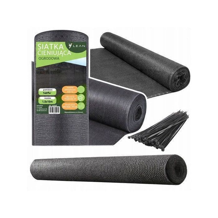 Voile dombrage - LEAN - Filet dombrage - Gris - 15 m x 10 m - 140 g/m² - Anti-UV