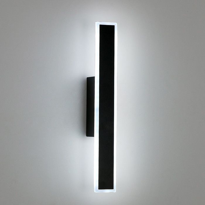 DORLINK Applique Murale LED 9W - Design Minimaliste Noir Acrylique - Éclairage Tricolore 3000K/4000K/6500K - Pour Couloir Escalier
