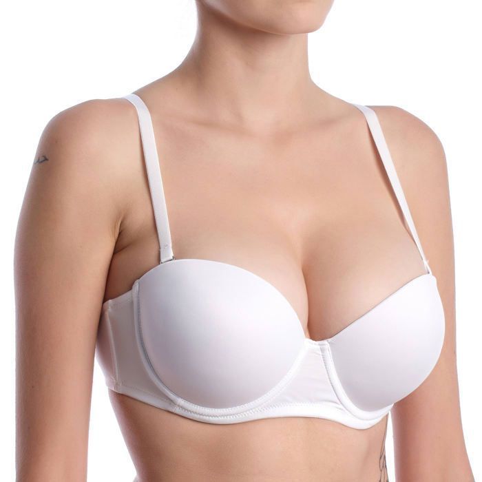 Soutien-gorge Bandeau Push-up Antigel 95A (80A Eur) - Couleur Peau Bronzée, Neuf étiquette