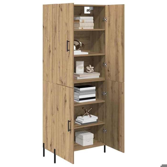 Sarazyj®Buffet bahut Placard de rangement - Marron Haut Armoire Design mural - chêne artisanal - 69 5 x 34 x 180 cm - 85798
