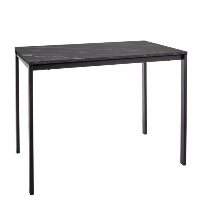 Table à Manger - Meubles&Design - Table rectangulaire avec plateau effet marbre noir et pieds noirs - AMEL Table à Manger - Meubles&Design - Table rectangulaire avec plateau effet marbre noir et pieds noirs - AMEL