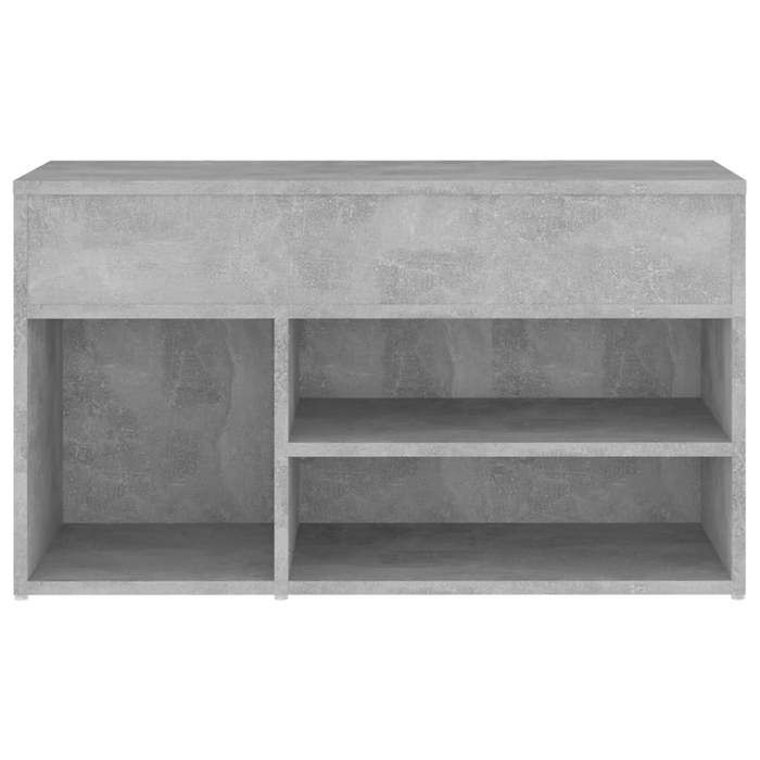 Remise 2026®Meuble Entrée Gris - Banc à chaussures - Bonne ventilation - gris béton - 80x30x45cm - Bois dingénierie 369 3624535