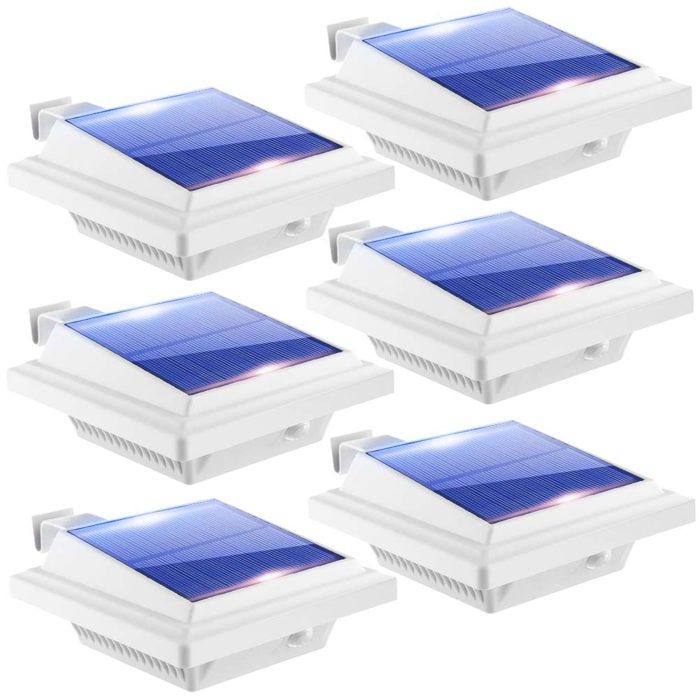 Lampe solaire extérieure - HOME SAFETY - Gouttière 40LED - 6 pièces - Auto ON/OFF - Panneau +20%