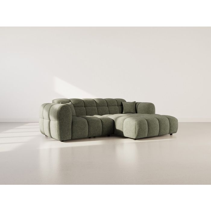 Mini Ray - Canapé dangle droit 4 places en tissu texturé - Vert Kaki