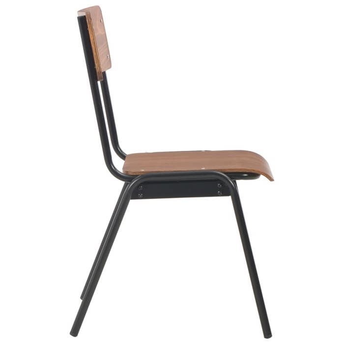 Chaises cuisine(2 pcs) - Brun - Chaises à manger - 2 personnes - marron contreplaqué solide et acier 41.5x54x85.5 cm F3019