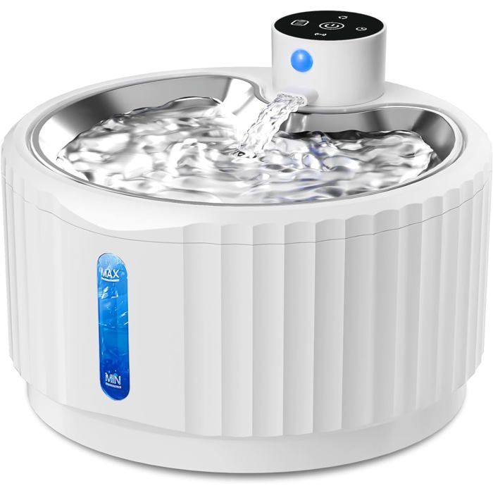 Fontaine à eau pour chats – Fontaine de 28 L – Sans fil – Batterie 4000 mAh – Détecteur de mouvement – Filtres de rechange –...