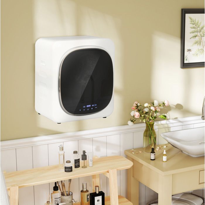 Sèche-linge compact 4 kg à évacuation désinfection UV acier inoxydable blanc affichage tactile