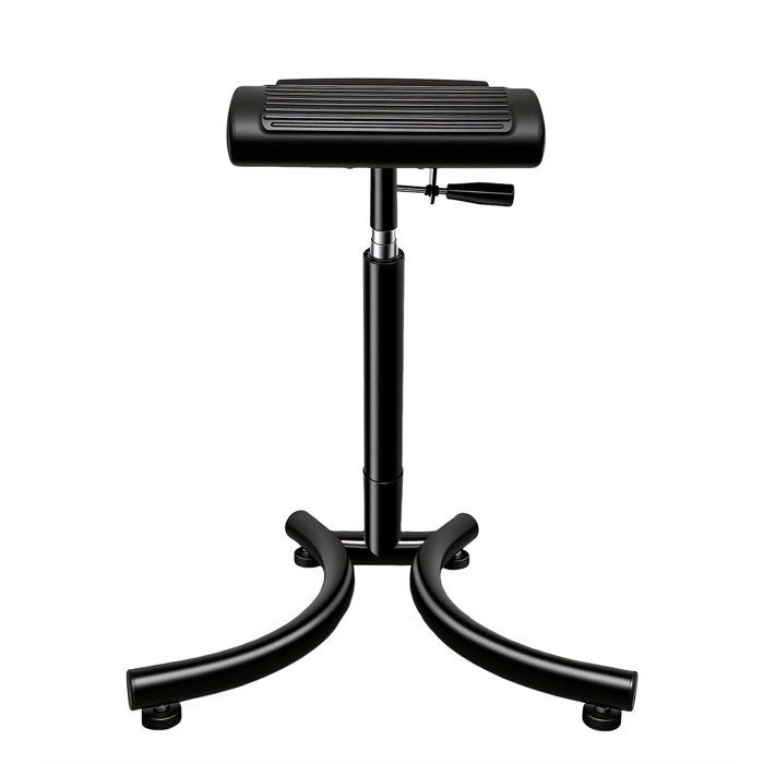 Tabouret Ergonomique Assis-Debout - Hauteur Réglable 69-90 cm - Siège dAppui Anti-Fatigue pour Bureau - Acier Noir