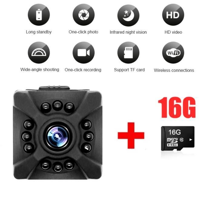 Mini Caméra De Surveillance WiFi 1080P - Vision Nocturne, Détection De Mouvement, Intérieur/Extérieur