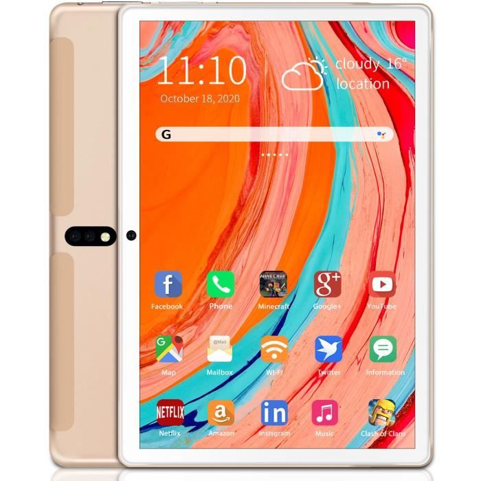 Tablette Tactile 10.1 -4Go RAM + 64Go ROM -Android 10-Tape C-4G LTE SIM/ WiFi tablette tactile- AOYODKG A22