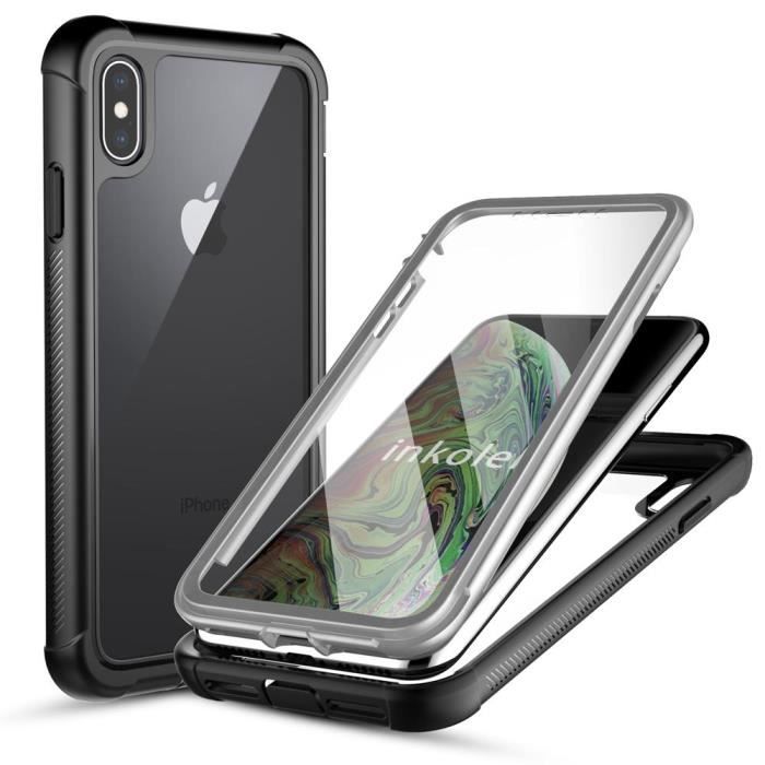 Inkolelo Coque Iphone Xs Max 6 5 Transparente Integrale Etui Avec Protege Ecran Protection Robuste 360 Degres Anti Choc Noir Achat Vente Housse Etui 0192241352588 Cdiscount