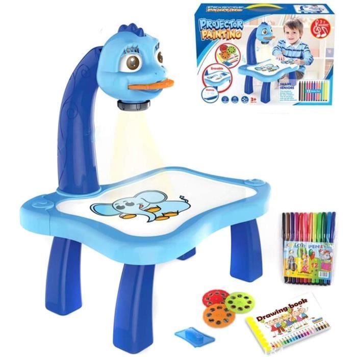 Projecteur De Dessin Intelligent Pour Enfants - 64 Motifs, Machine à Dessiner Ludique Pour Filles Et Garçons De 3 à 7 Ans (Bleu)
