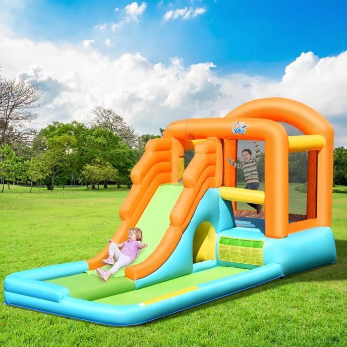 Château gonflable avec toboggan DREAMADE - Matériaux sûrs pour enfants - Aire de jeux gonflable