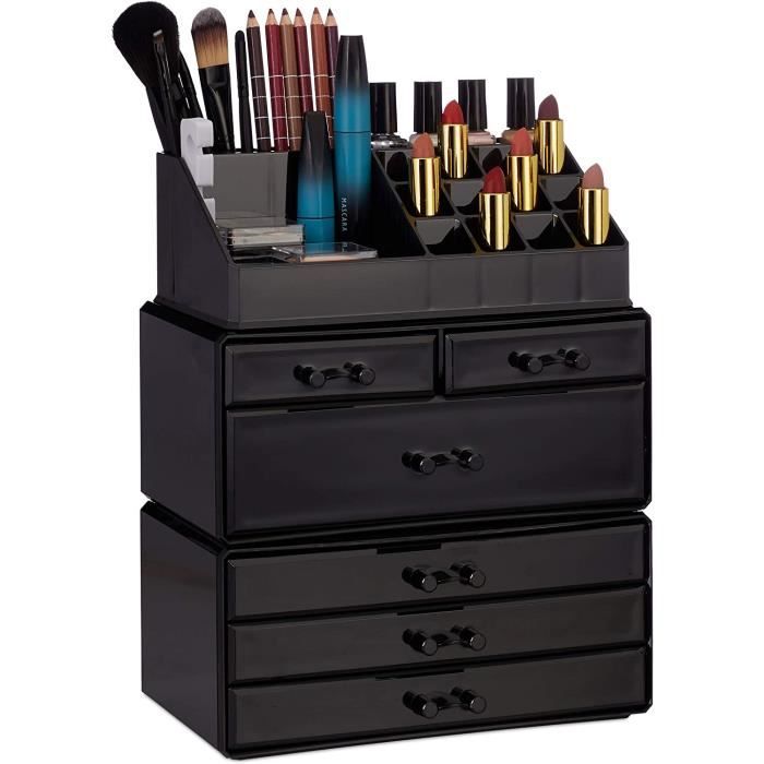 Organisateur De Maquillage Kiperline Avec Tiroirs - Blanc, 24.5x12x9.1 Cm - Pour Coiffeuse, Salle De Bain Ou Bureau