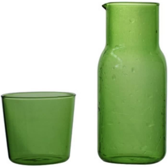 Ensemble Pichet Et Gobelet En Verre Bleu – Carnaval, Paon Sur La Clôture, Northwood