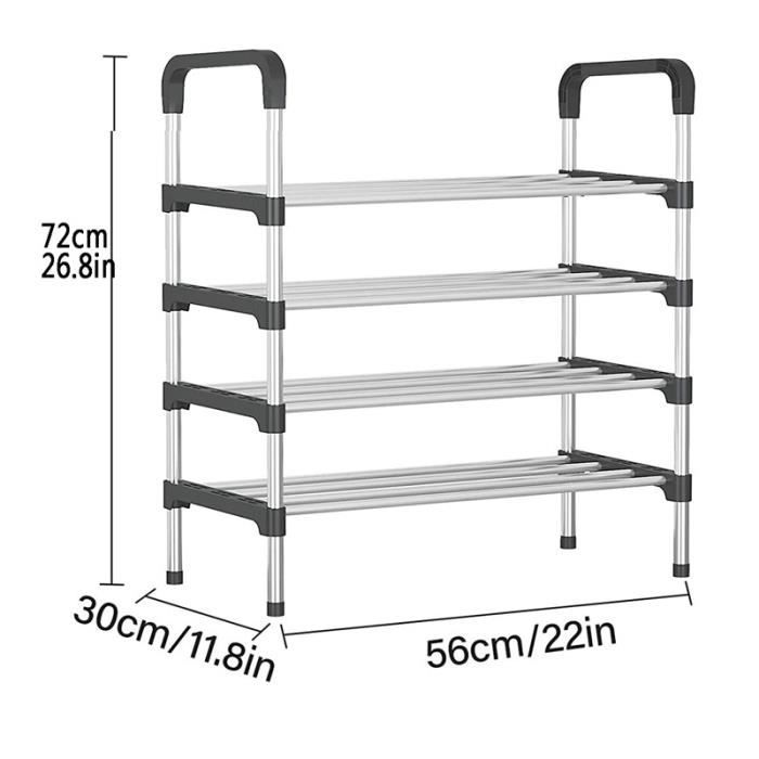 2 Supports Mural Pour Bottes Happyyami - Organisateur Chaussures Blanc En Acier