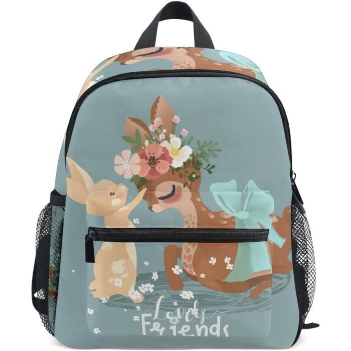 MCUILEE Sac à dos d'école pour bébé Motif lapin 3D, rose, S