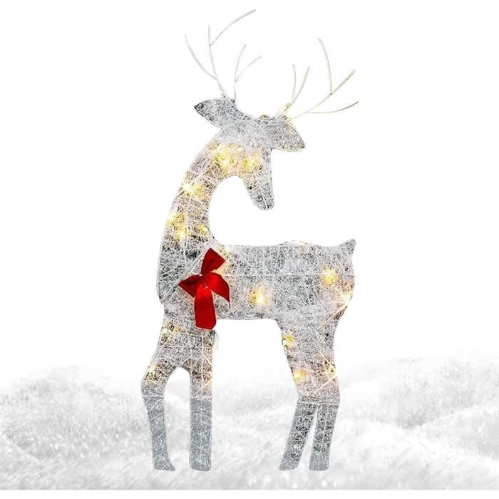 Renne Lumineux Noël Exterieur, Déco Lumineuse, Cerf Illuminé Décor Noël, Renne Noel Lumineux