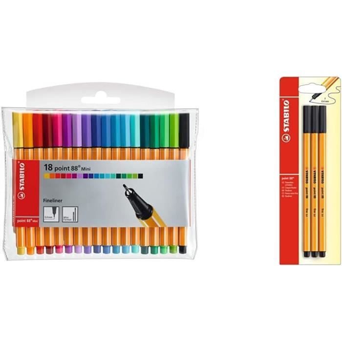 Pochette de 8 stylos feutres STABILO point 88 - coloris pastel