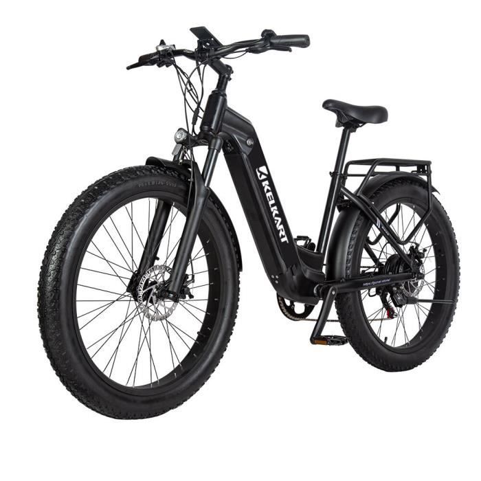 Vélo électrique tout-terrain KELKART GN26 500W 48V avec batterie Samsung 17.5AH - Noir