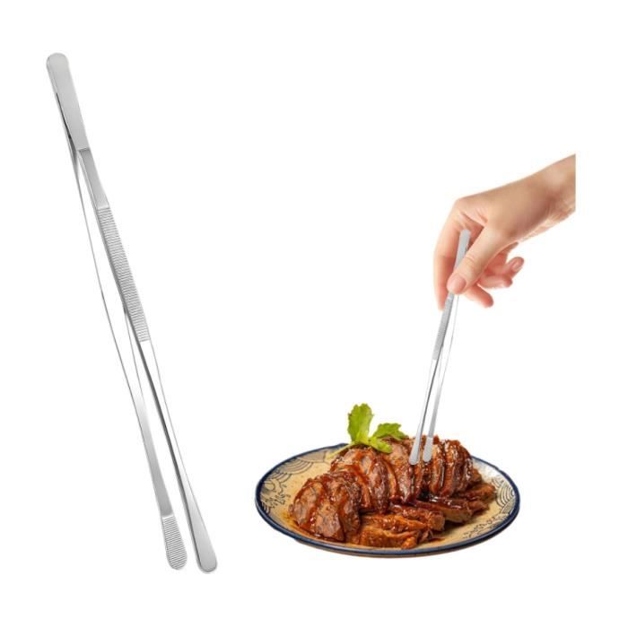 Set De 2 Pinces De Cuisine Professionnelles En Inox - 24.5cm - Pour Barbecue, Grillade Et Cuisine Quotidienne