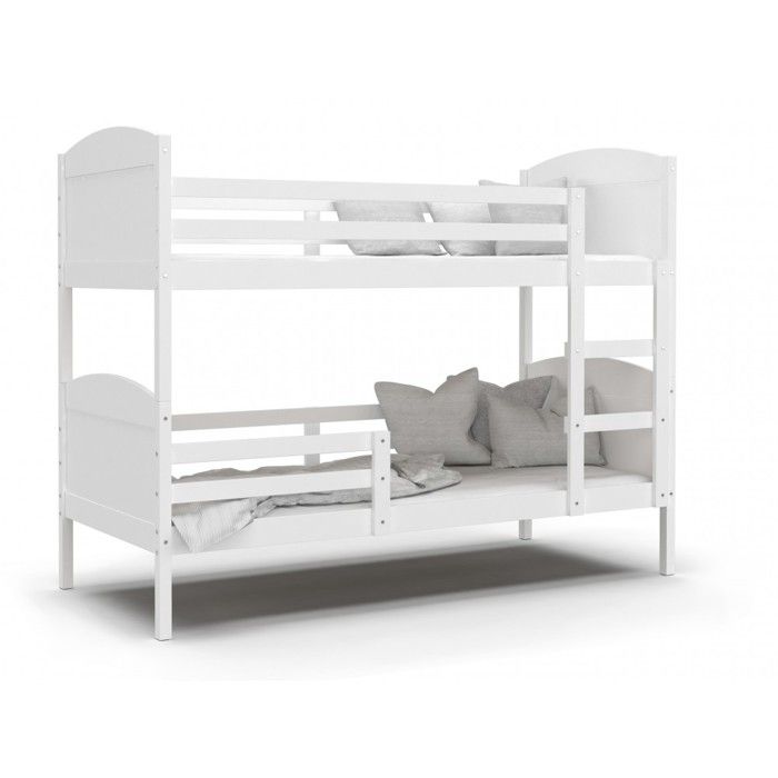 Mati Lit Superpose Blanc Livre Avec 2 Sommiers 90 X 190 Cm Cdiscount Maison