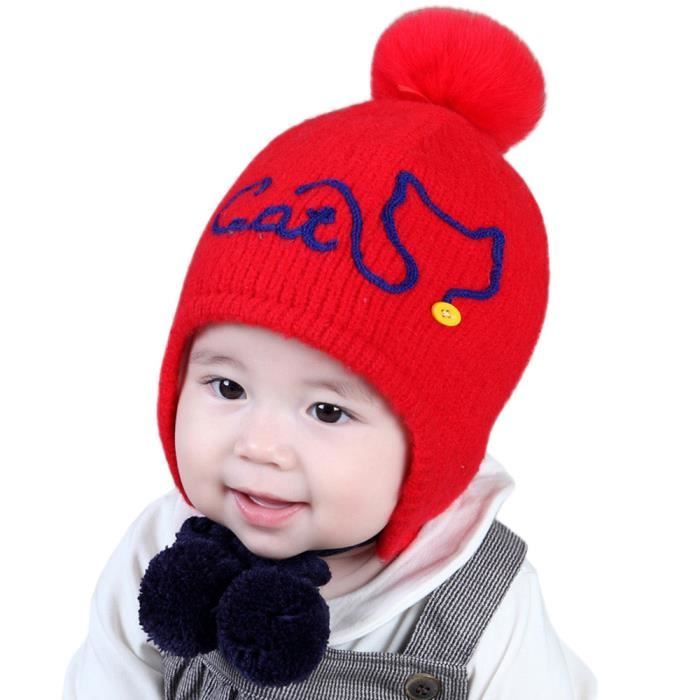 Bebe Garcon Fille Boule De Cheveux Boucle D Oreille Chapeau Enfant Imprimer Knit Chapeaux Rd Dr528 Comme Montre Cdiscount Pret A Porter